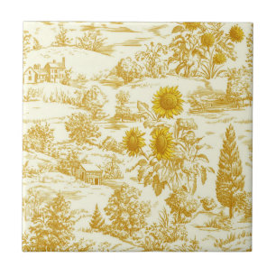 Sonnenblumen-Land Vintage Gelbe Toile (2) Fliese