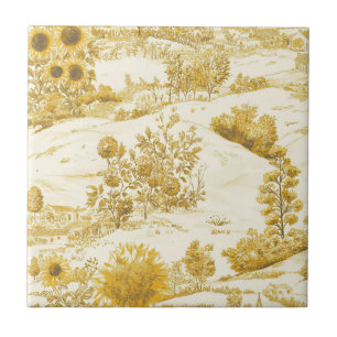 Sonnenblumen-Land Vintage Gelbe Toile (5) Fliese