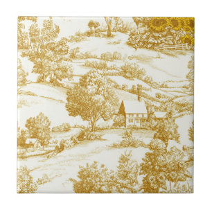 Sonnenblumen-Land Vintage Gelbe Toile (6) Fliese