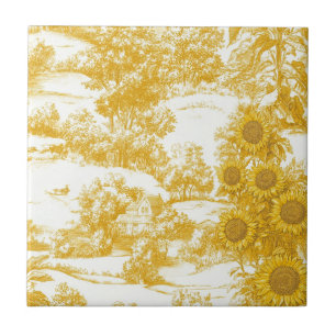 Sonnenblumen-Land Vintage Gelbe Toile (7) Fliese