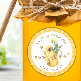 Sonnenblumen & Lanterns ✨ Polka Dots Custom Hone Runder Aufkleber