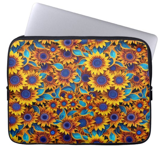 Sonnenblumen-Laptop-Tasche Laptopschutzhülle (Vorderseite)