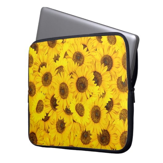 Sonnenblumen Laptopschutzhülle (Vorderseite Links)