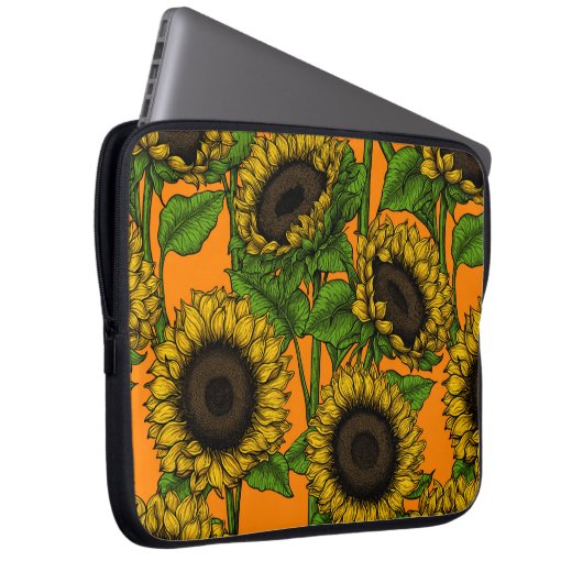 Sonnenblumen Laptopschutzhülle (Vorne Rechts)