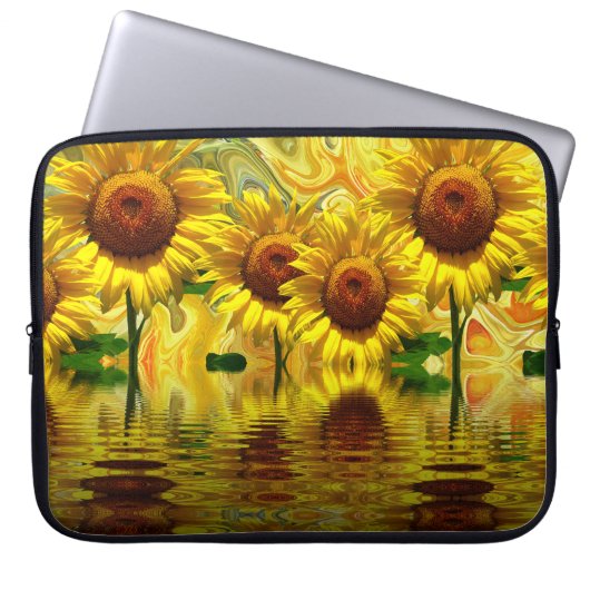 Sonnenblumen Laptopschutzhülle (Vorderseite)