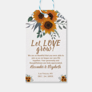 Sonnenblumen Lassend Liebe wachsen Gastgeschenk Ho Geschenkanhänger