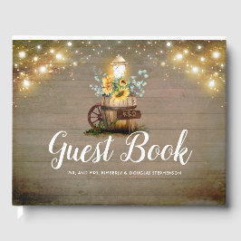 Sonnenblumen Laterne Rustikale Hochzeit im Herbst Gästebuch