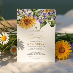 Sonnenblumen & Lavander Dedication Einladung