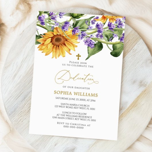 Sonnenblumen & Lavander Dedication Einladung