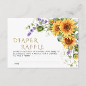 Sonnenblumen & Lavander Diaper Raffle Card W2 Begleitkarte (Vorderseite)