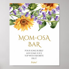 Sonnenblumen & Lavander Dusche Momosa Bar Zeichen Poster