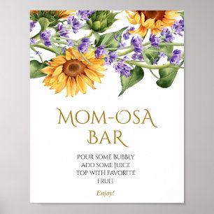 Sonnenblumen & Lavander Dusche Momosa Bar Zeichen Poster