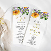 Sonnenblumen & Lavander Rustikale Hochzeitsprogram Programm