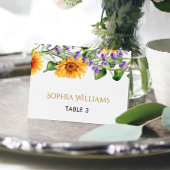 Sonnenblumen & Lavander Rustikale Hochzeitsstimmun Tischnummer