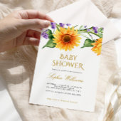Sonnenblumen & Lavendel Baby Dusche Einladung