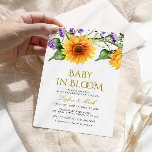 Sonnenblumen & Lavendel Baby in Blood laden ein Einladung