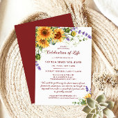 Sonnenblumen & Lavendel Beerdigung des Lebens Einladung