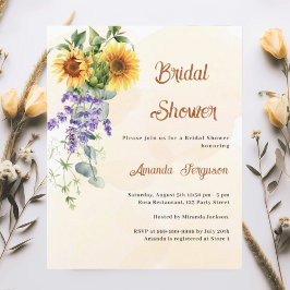 Sonnenblumen Lavendel Bridal Dusche Einladung