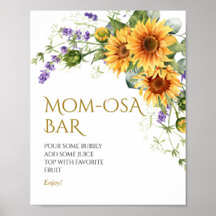 Sonnenblumen & Lavendel Dusche Momosa Bar Zeichen Poster