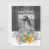 Sonnenblumen Lavendel Foto Rustikales Brautparty Einladung (Vorderseite)