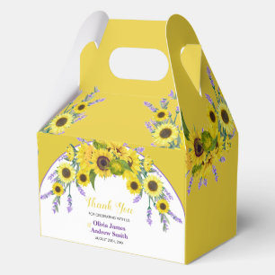Sonnenblumen & Lavendel Vintage Florale Hochzeit Geschenkschachtel