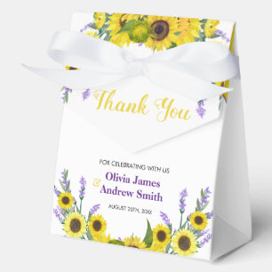 Sonnenblumen & Lavendel Vintage Florale Hochzeit Geschenkschachtel