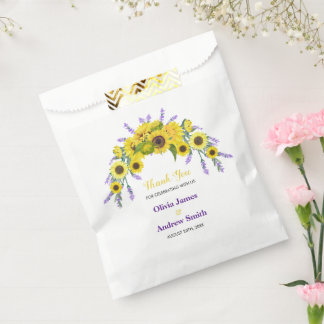 Sonnenblumen & Lavendel Vintage Florale Hochzeitsf Geschenktütchen
