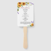 Sonnenblumen & Lavender Beerdigung Set der Fans Fächer (Rückseite)