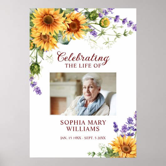 Sonnenblumen & Lavender Foto Gedenkposter Poster (Vorne)