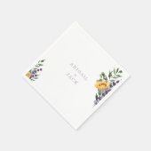 Sonnenblumen Lavender Wedding Personalisiert Cockt Serviette (Ecke)