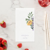 Sonnenblumen Lavender Wedding Personalisiert Serviette (Beispiel)