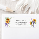 Sonnenblumen Lavender Wedding Rücksendeadresse (Insitu)