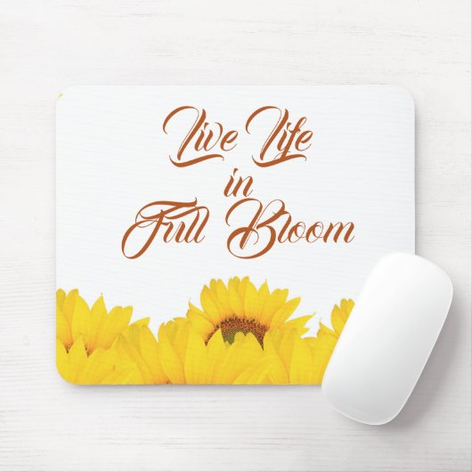 Sonnenblumen Leben Inspiration Zitat Mousepad (Mit Mouse)