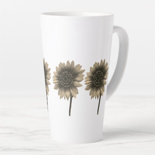 Sonnenblumen, leben, lachen, Liebe Milchtasse (Rechte Ecke)