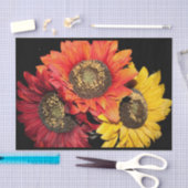 Sonnenblumen Lebhafte Farben, Rot, Orange und Gelb Seidenpapier (Handwerk)