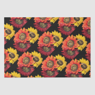 Sonnenblumen Lebhafte Farben, Rot, Orange und Gelb Seidenpapier