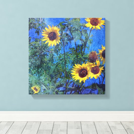 Sonnenblumen Leinwanddruck (Insitu (Holzboden))