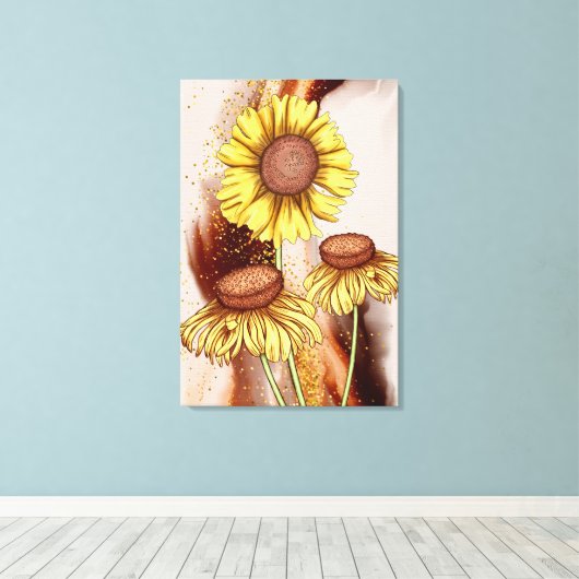 Sonnenblumen Leinwanddruck (Insitu (Holzboden))
