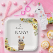 Sonnenblumen Lemon Citrus Rabbit Summer Baby Dusch Pappteller (Party)