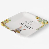Sonnenblumen Lemon Citrus Rabbit Summer Baby Dusch Pappteller (Gewinkelt)