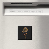 Sonnenblumen Leopard CRPS Awareness Orange Ribbon Magnet (In Situ (Geschirrspüler))