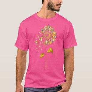 Sonnenblumen Leopard Kinder Krebs Bewusstsein Gold T-Shirt