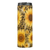 Sonnenblumen Leopard Print Glitzer Thermosbecher (Rückseite)