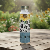 Sonnenblumen Leopard Print Rustic Chic Name Trinkflasche