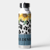 Sonnenblumen Leopard Print Rustic Chic Name Trinkflasche (Links)