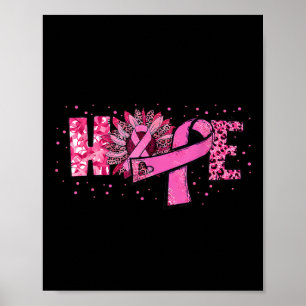 Sonnenblumen Leopard rosa Ribbon Brustkrebs Awaren Poster