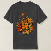 Sonnenblumen Leopard Schmetterling Herbst Retro Gr T-Shirt (Design vorne)