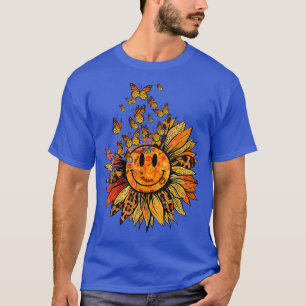 Sonnenblumen Leopard Schmetterling Herbst Retro Gr T-Shirt