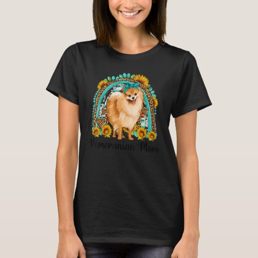 Sonnenblumen Leopard Spitz Mama Rainbow Gemstone T-Shirt (Vorderseite)