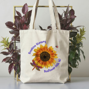 Sonnenblumen-Libellen-Pflanzenkinderstube Name Tragetasche